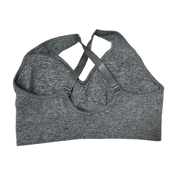 Puma Medium Gray Sport Bra Adjustable Strap Pullover W/ removable padding Sz S - Picture 3 of 5